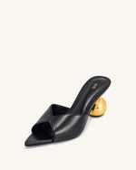 Ellie Sphere Heel Mules - Black