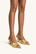 Ellie Sphere Heel Mules - Gold