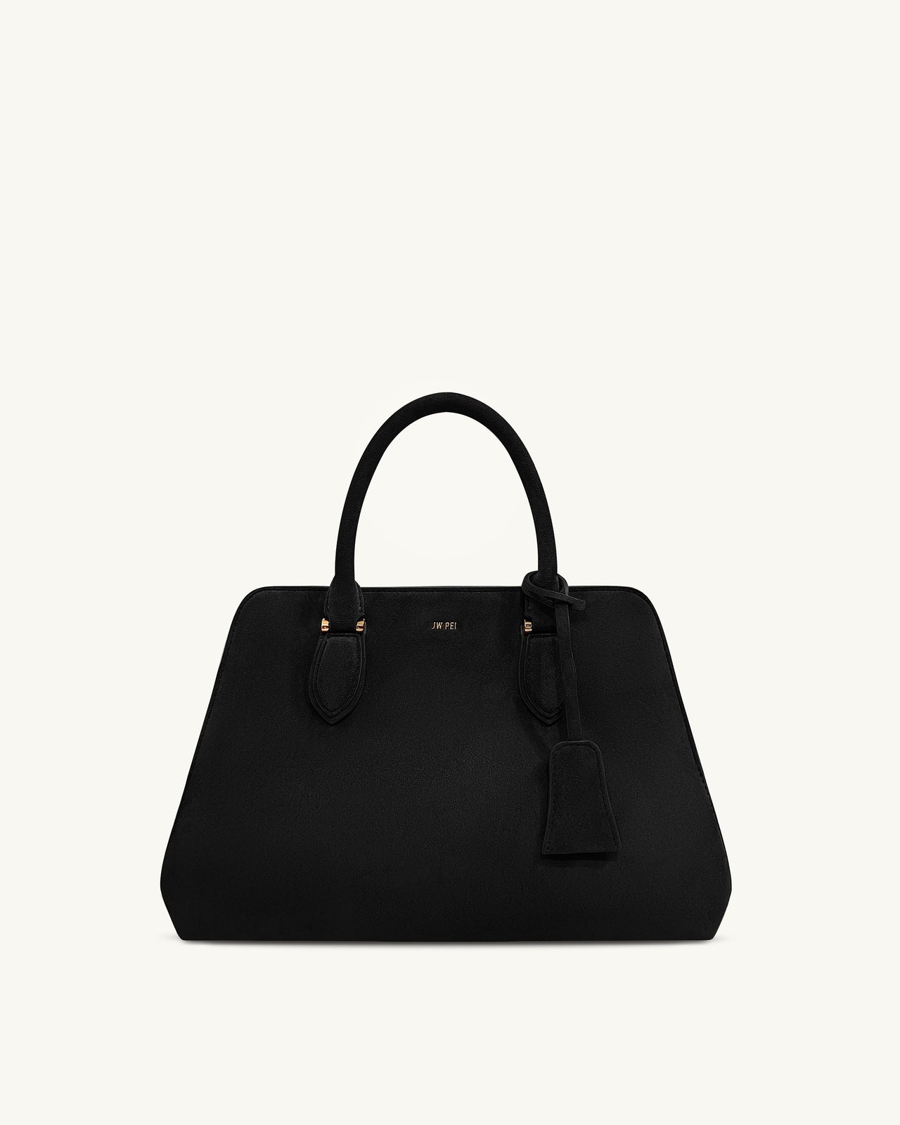 Lara Faux Suede Tote Bag - Black