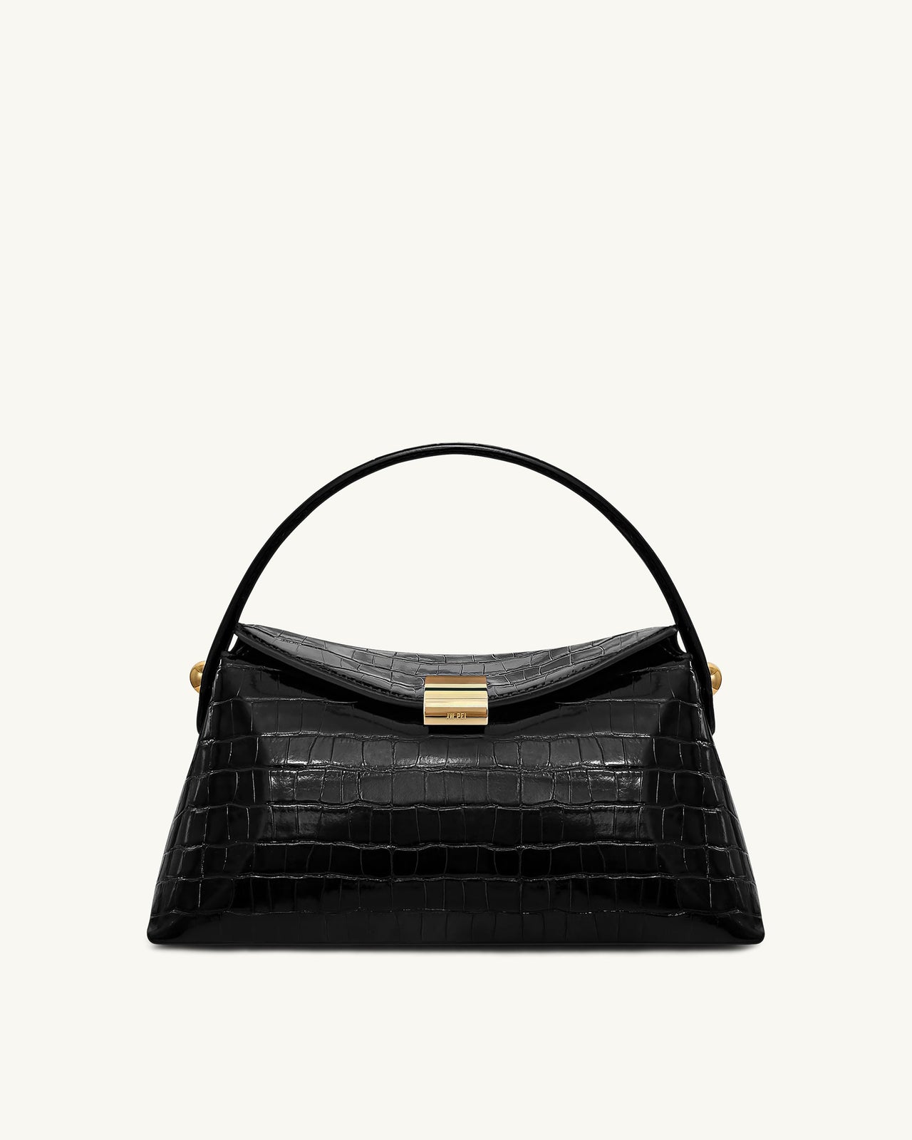 Talia Top Handle Bag - Black Croc