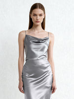 Liquid Satin Cowl Camisole - Silver
