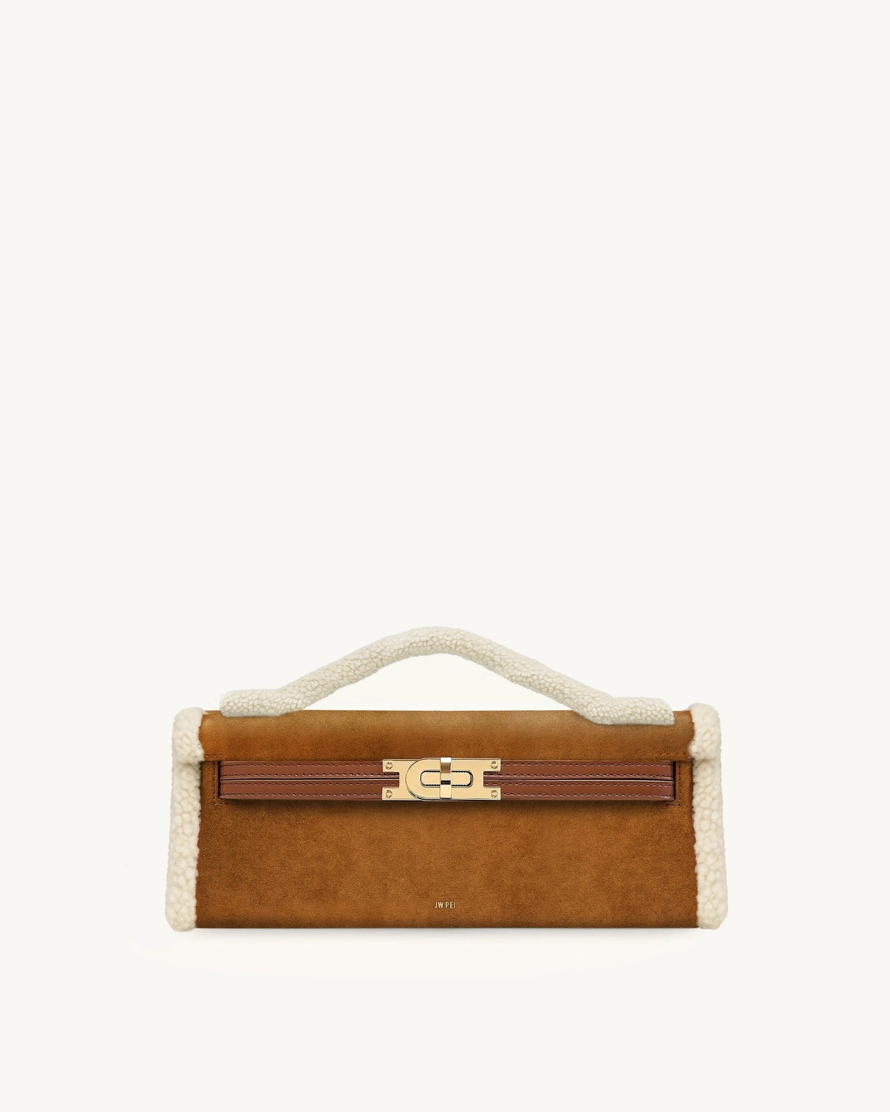 Bria Faux Suede Structured Top Handle Bag - Yellow Brown