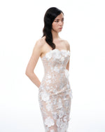 Lysandra 3D Floral Embroidered Maxi Dress - White