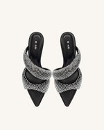 Sara Mule Artificial Crystal - Black