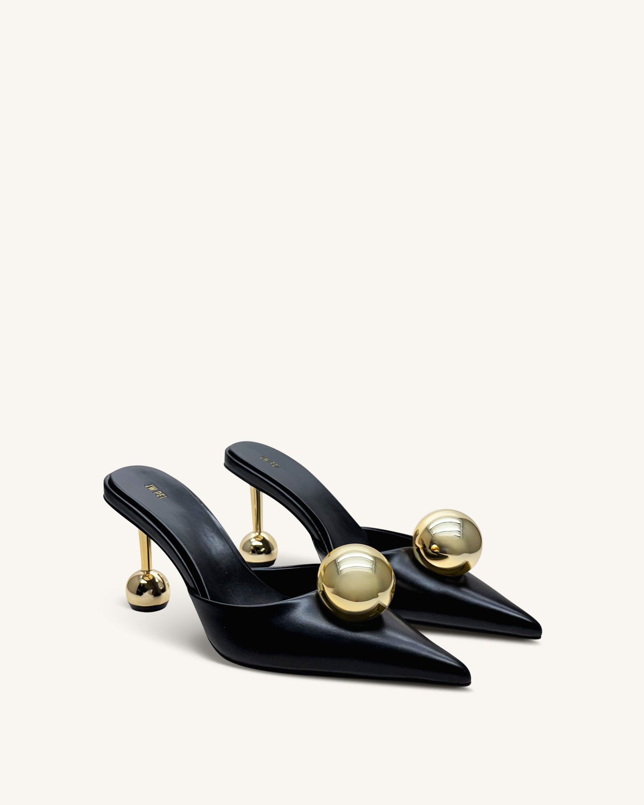 Sofia Sphere Heel Mules - Black