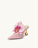 Sofia Orchid Sphere Heel Mules - Pink