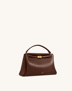 Carmen Top Handle Bag - Reddish Brown