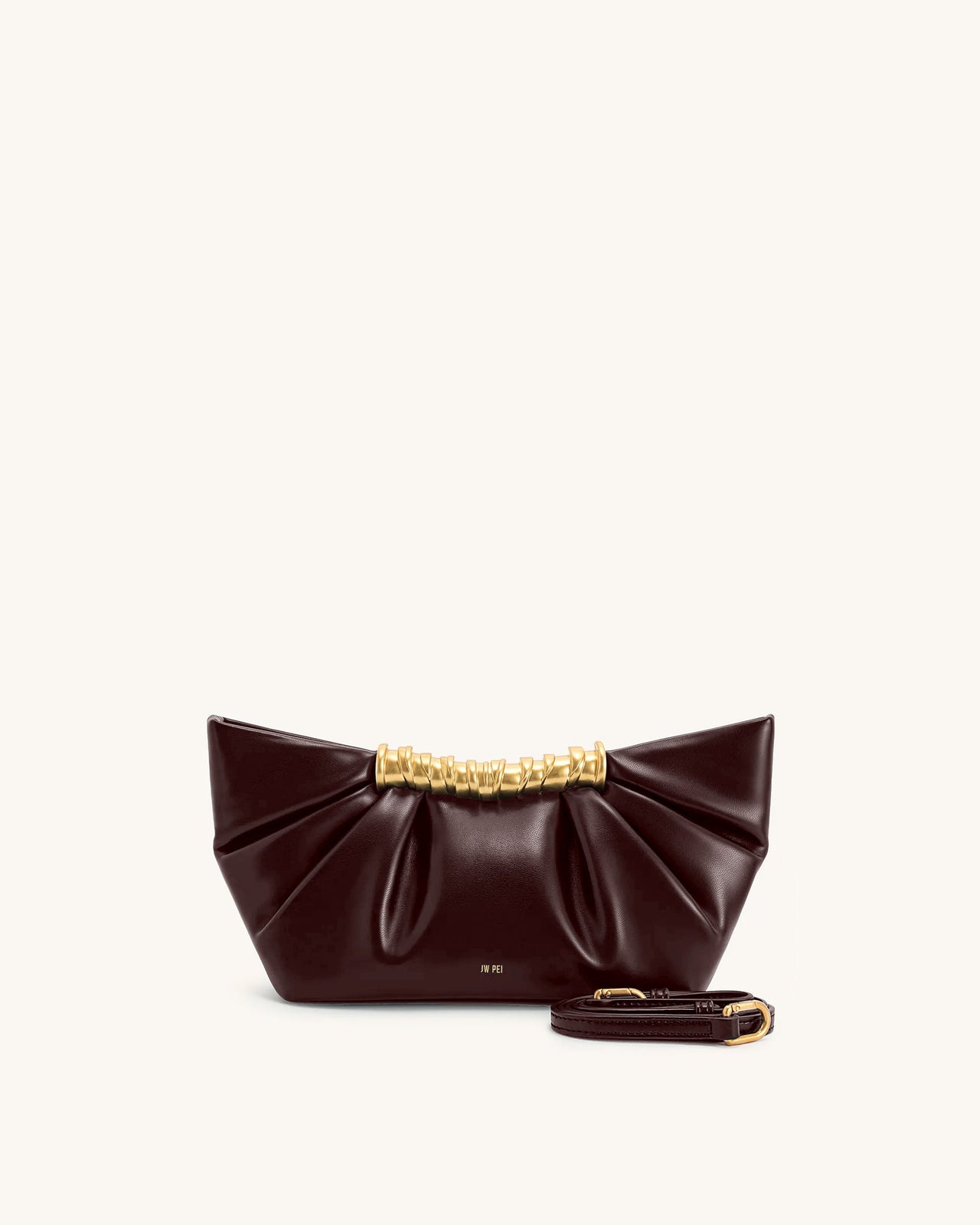 Leia Pleated Clutch - Deep Burgundy