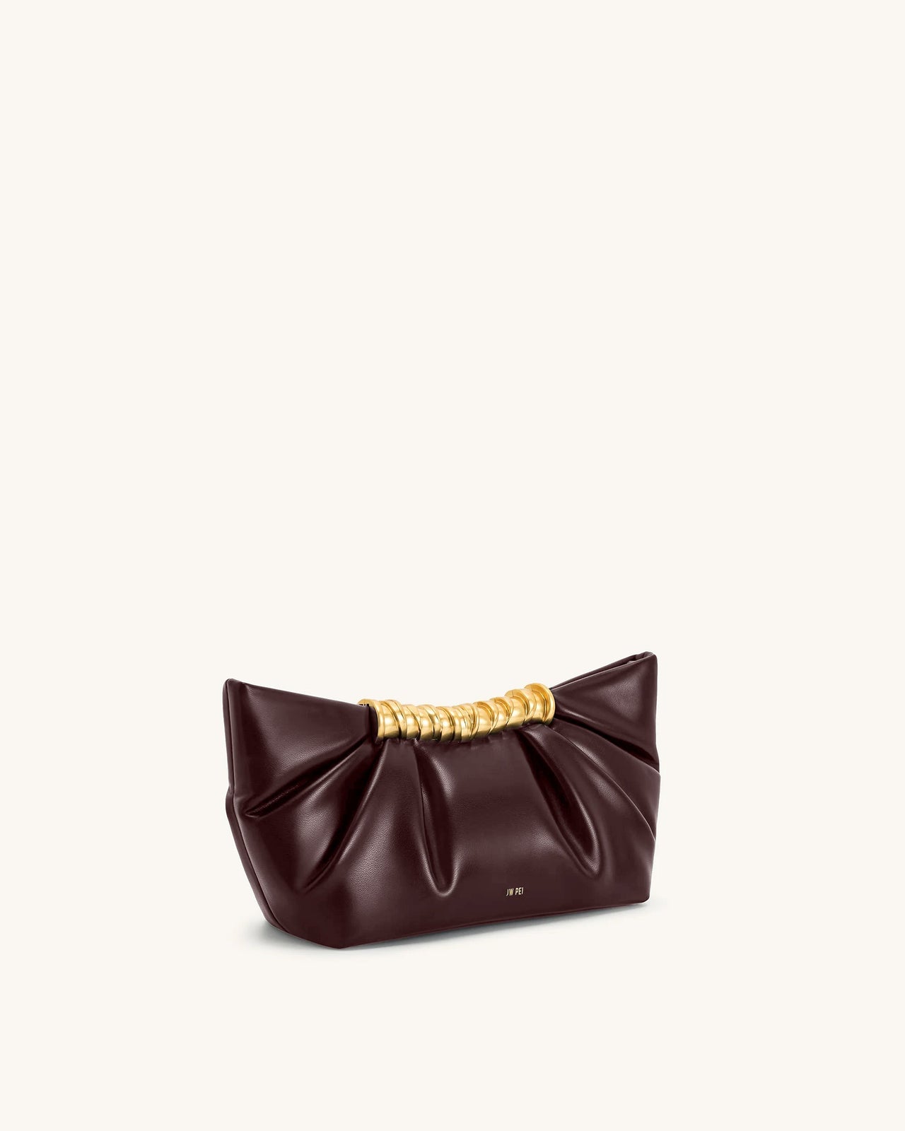 Leia Pleated Clutch - Deep Burgundy