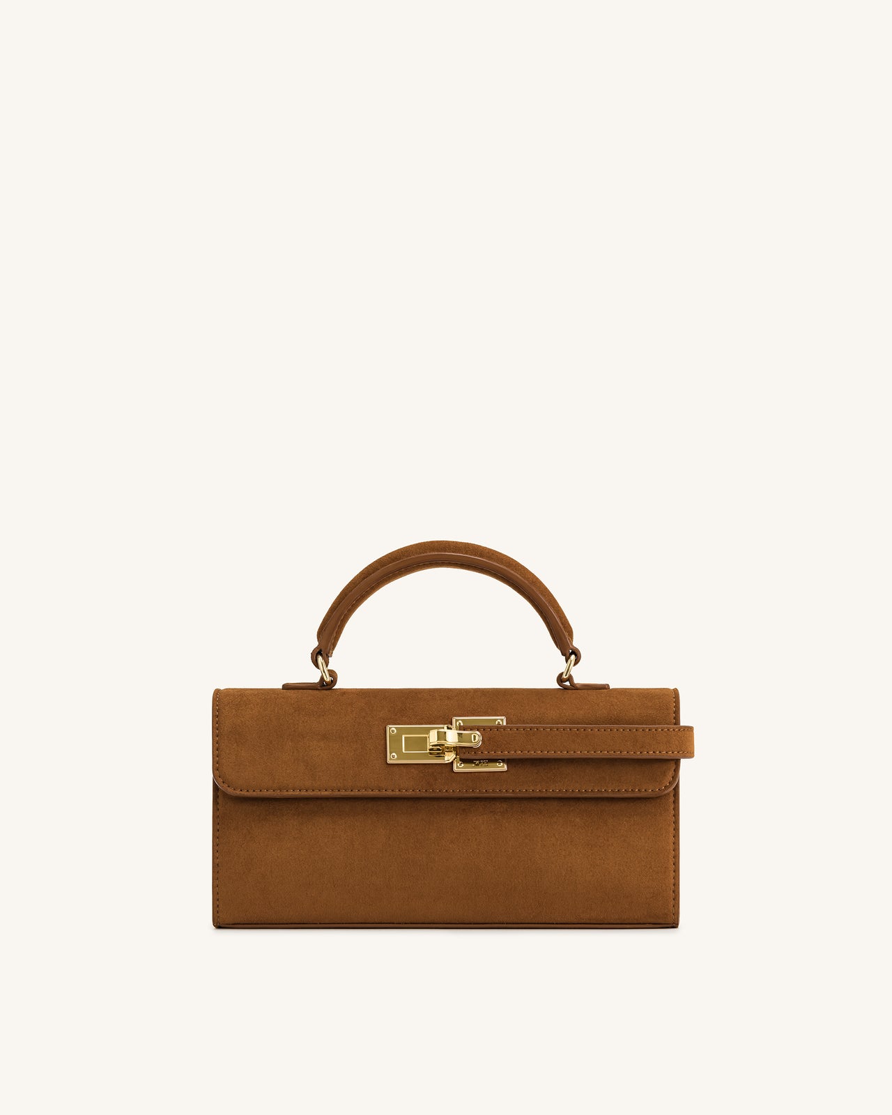 Keyla Faux Suede Top Handle Bag -  Brown