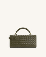 Keyla Weave Texture Top Handle Bag - Olive Green