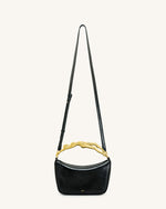 Jenny Woven Human-shaped Handle Handbag - Black