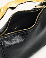 Jenny Woven Human-shaped Handle Handbag - Black