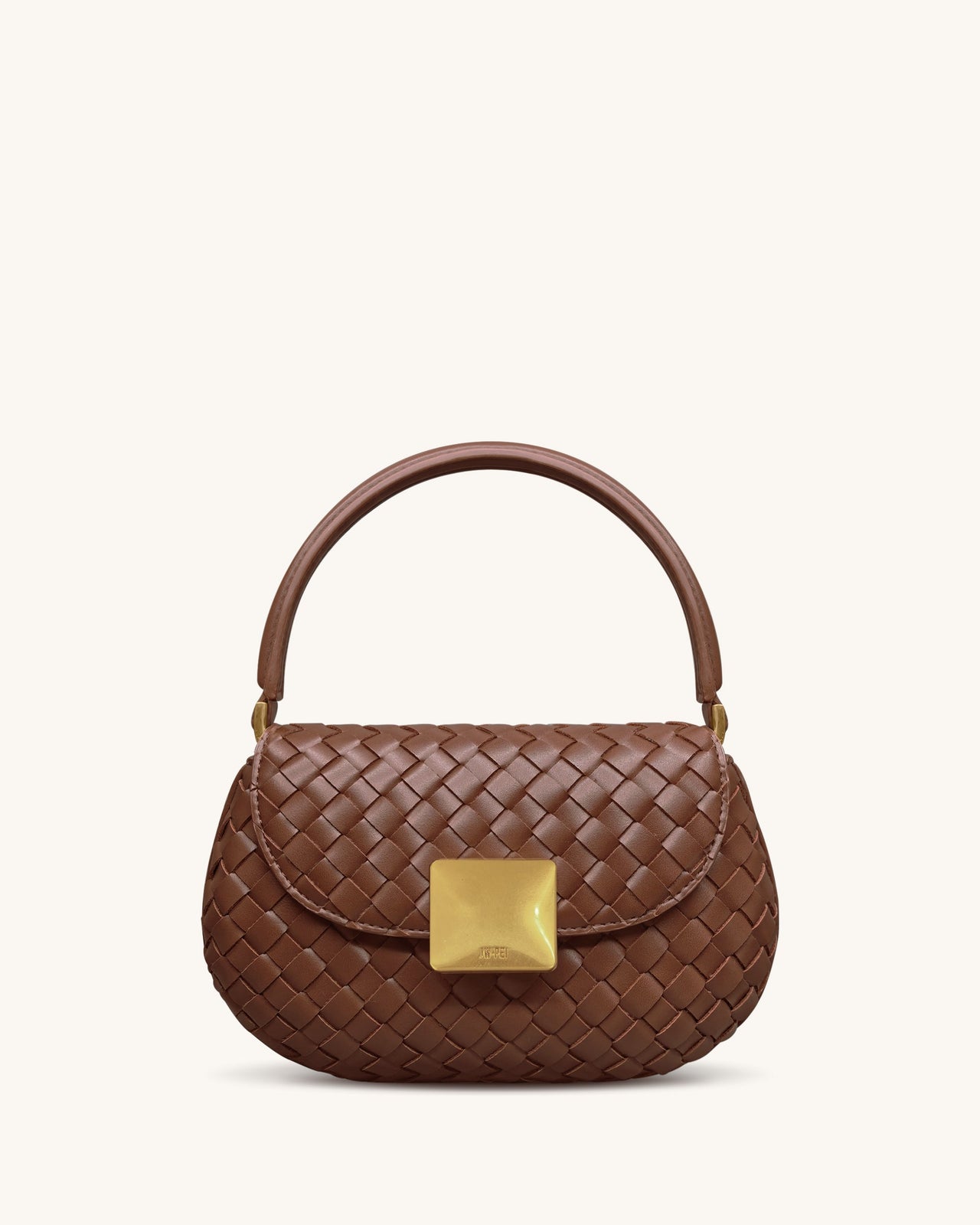 Zuri Hand Woven Round Top Handle Bag - Brown