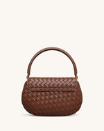 Zuri Hand Woven Round Top Handle Bag - Brown