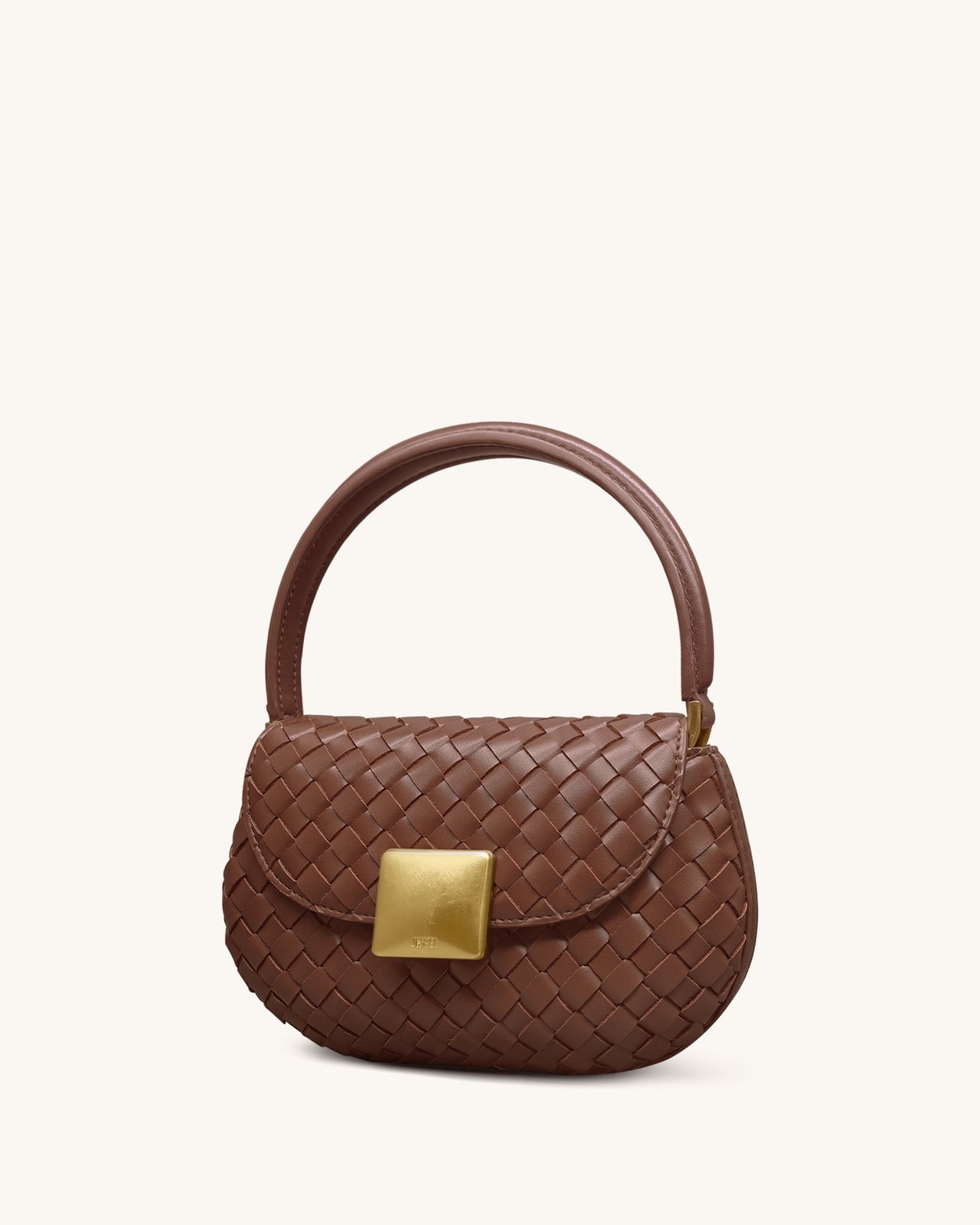 Zuri Hand Woven Round Top Handle Bag - Brown