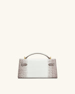 Noor Top Handle Bag - White Croc