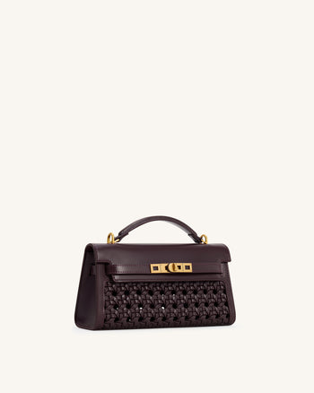 Noor Top Handle Bag - Dark Red