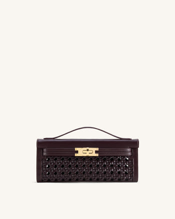 Bria Structured Top Handle Bag - Dark Red