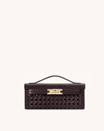 Bria Structured Top Handle Bag - Dark Red