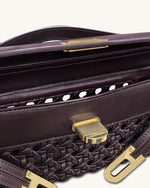 Bria Structured Top Handle Bag - Dark Red