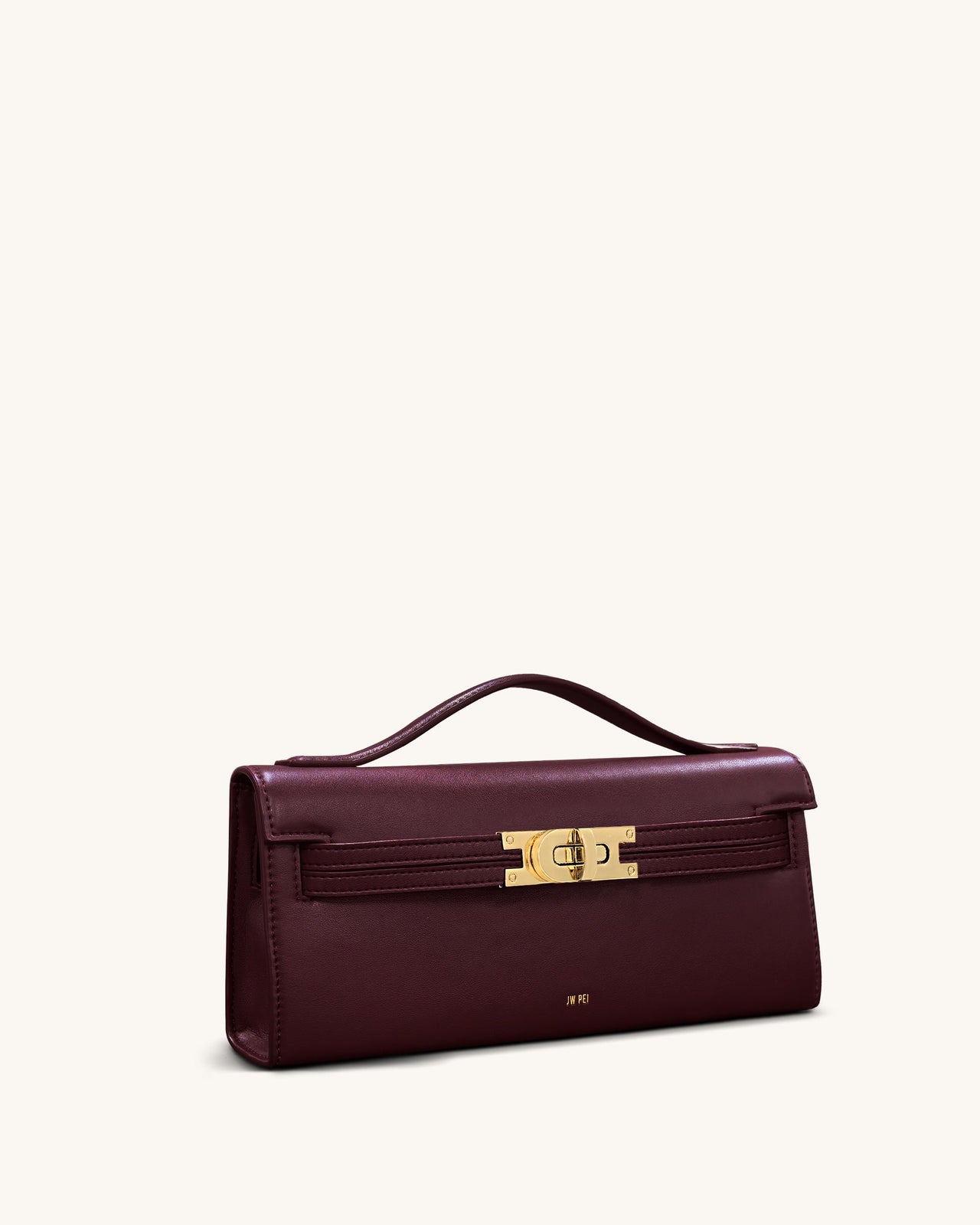 Bria Structured Top Handle Bag - Deep Burgundy