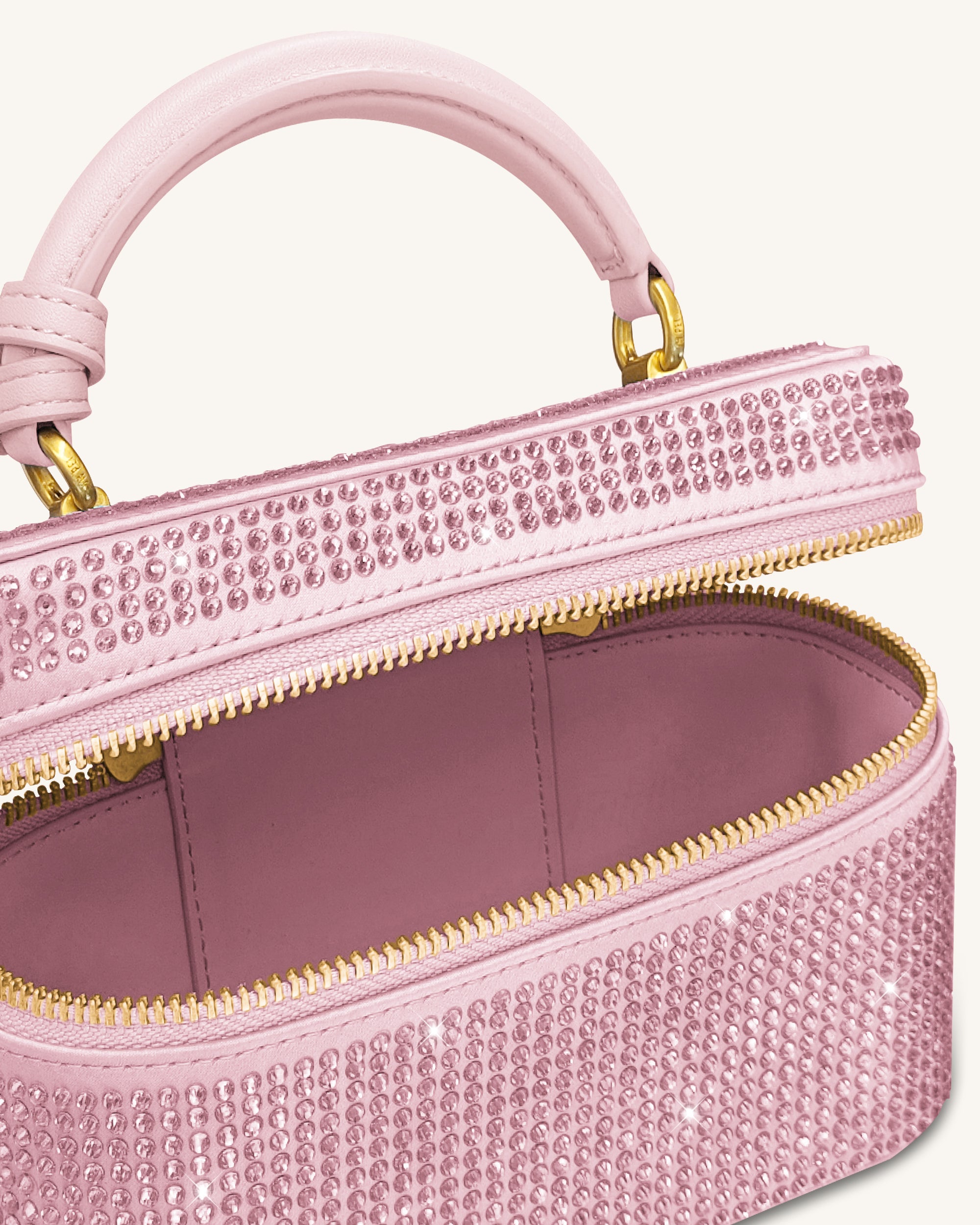 Cleo Artificial Crystal Box Shape Top Handle Bag - Pink - JW PEI LATAM