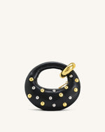 Abacus Studded Mini Top Handle Bag - Black