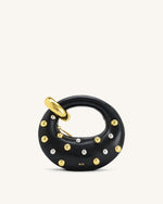 Abacus Studded Mini Top Handle Bag - Black