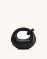 Abacus Mini Top Handle Bag - Black Croc