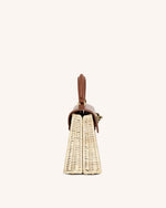 Elise Natural Rattan Weaving  Handbag - Brown Rattan