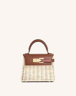 Elise Natural Rattan Weaving  Handbag - Brown Rattan