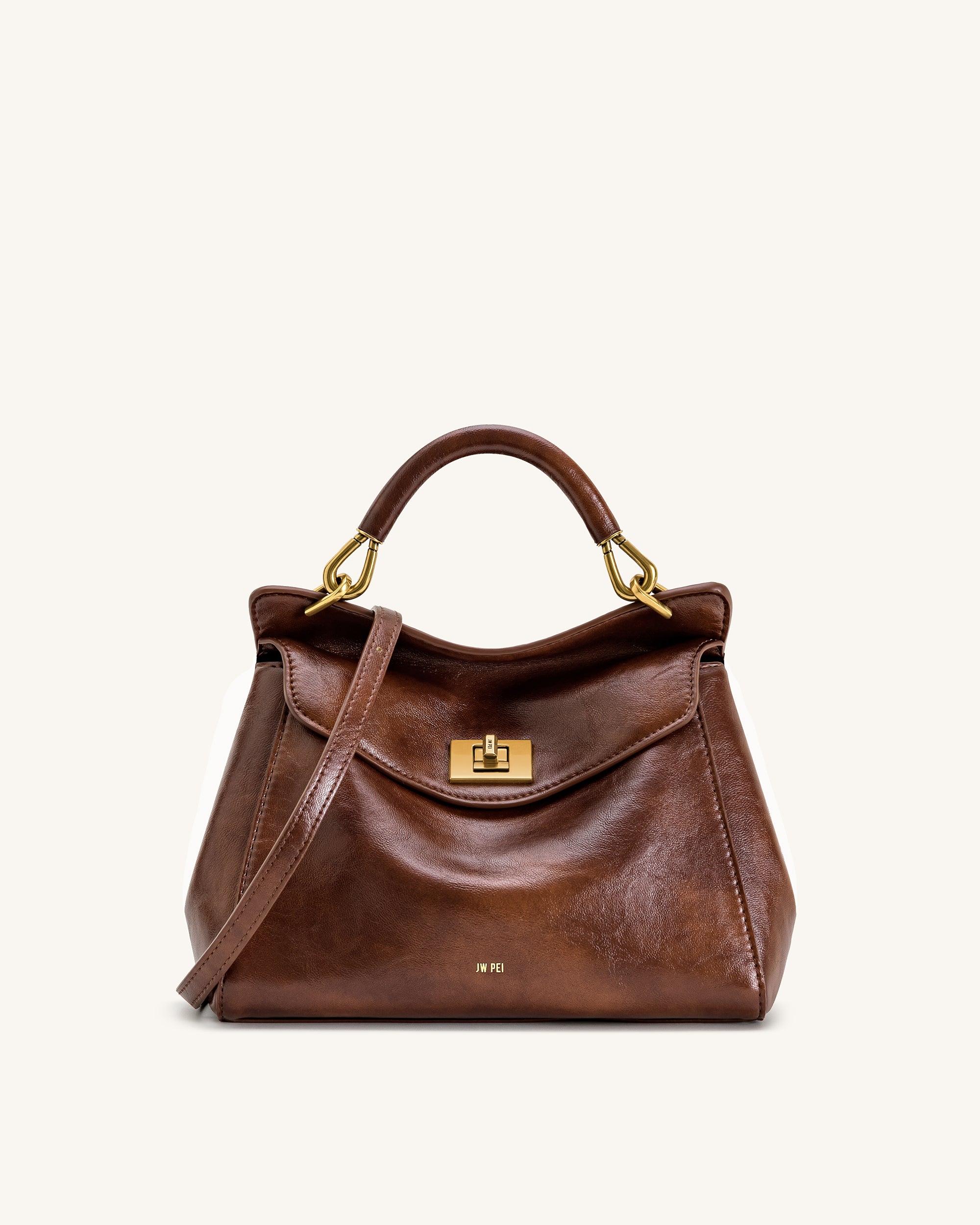 Lucia Classic Top Handle Bag - Coffee Brown - JW PEI LATAM