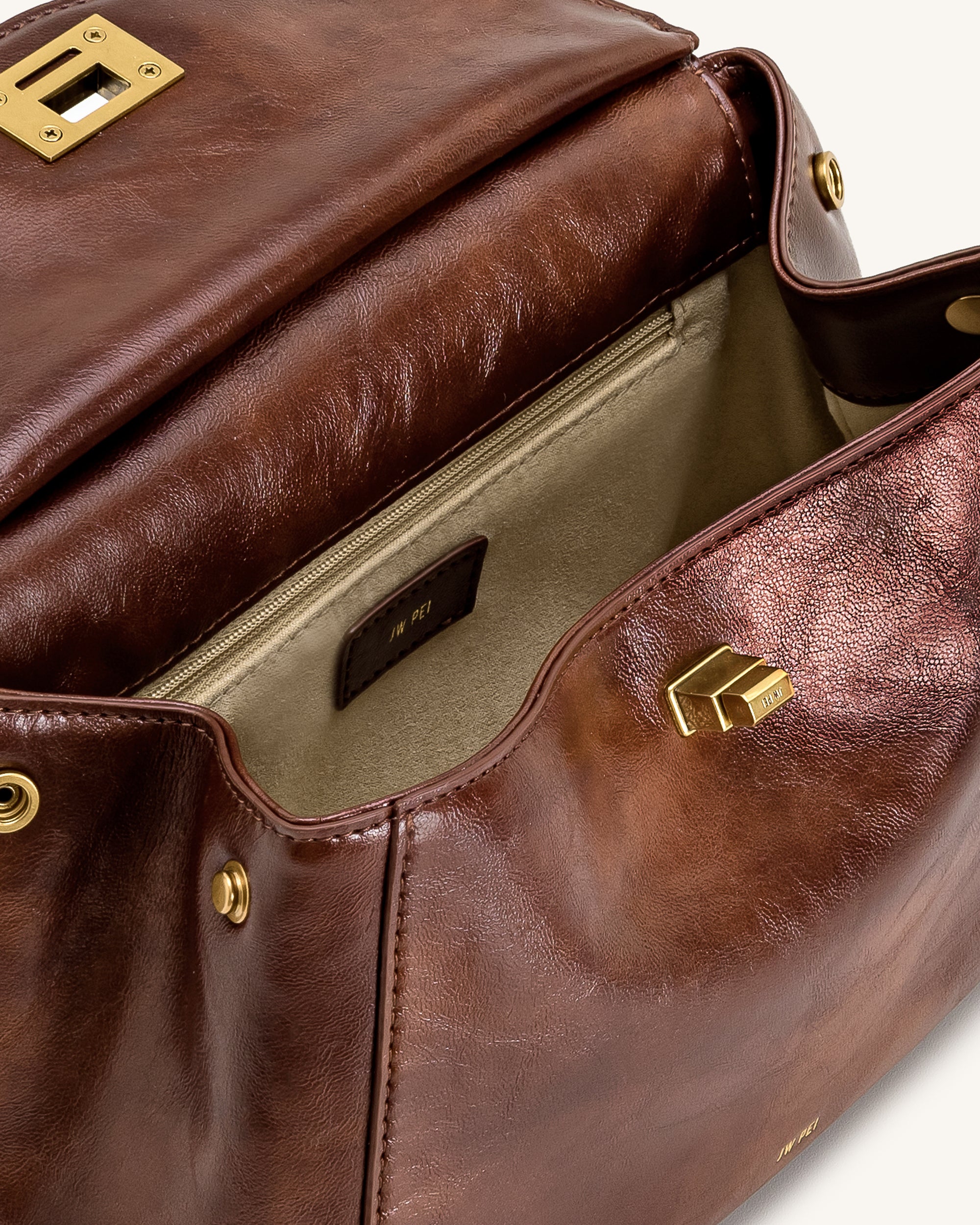 Lucia Classic Top Handle Bag - Coffee Brown - JW PEI LATAM