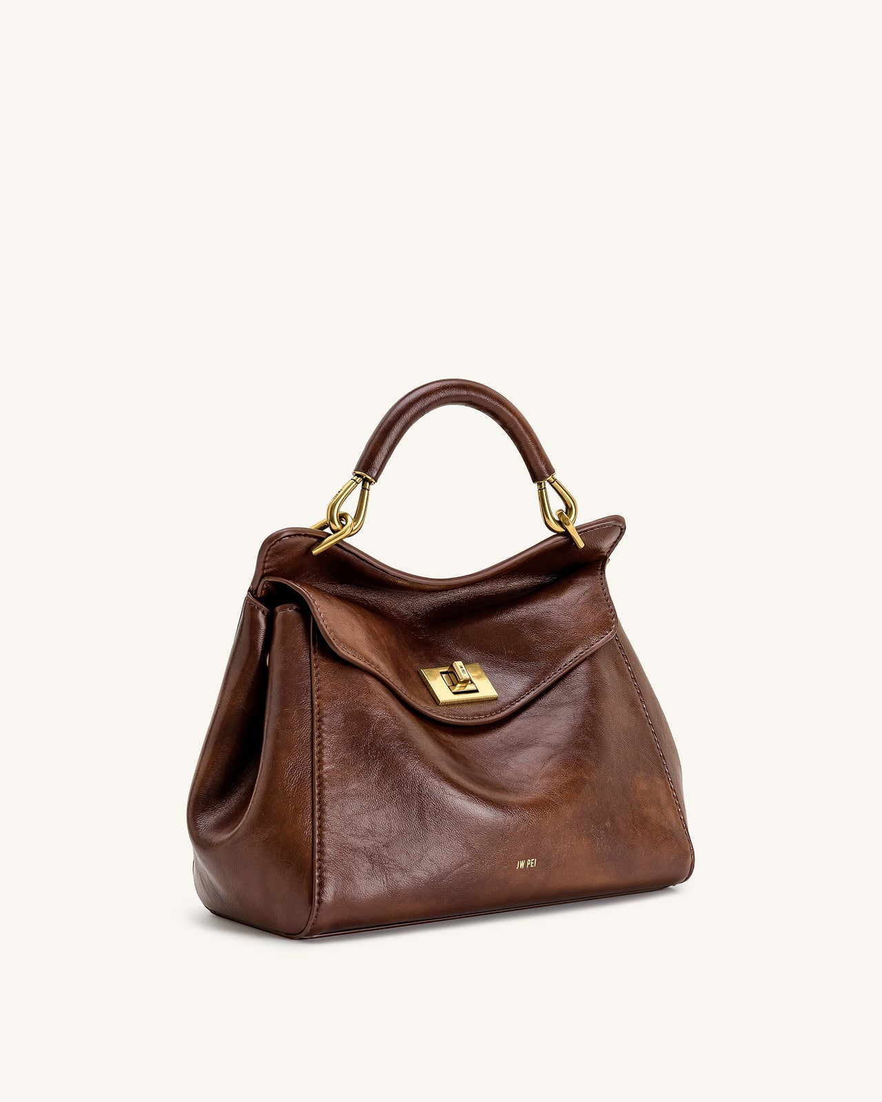 Lucia Classic Top Handle Bag - Coffee Brown