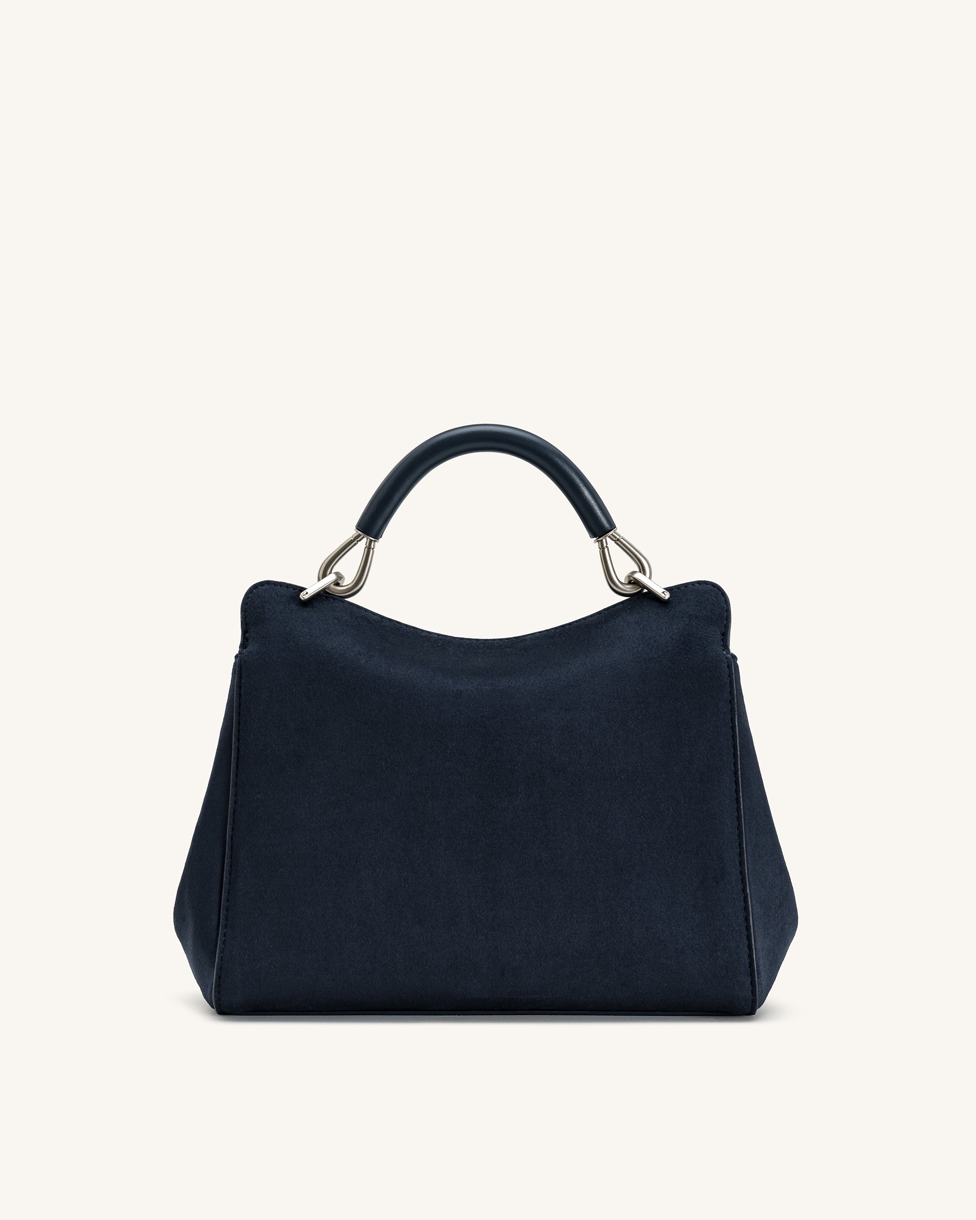 Lucia Classic Faux Suede Top Handle Bag - Navy Blue - JW PEI LATAM