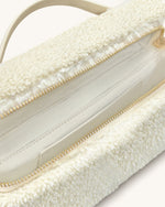 Thea Faux Fur Top Handle Bag - Cream