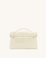 Thea Faux Fur Top Handle Bag - Cream