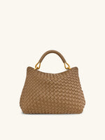 Lucia Classic Top Handle Woven Bag - Brown