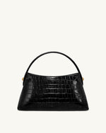 Talia Top Handle Bag - Black Croc