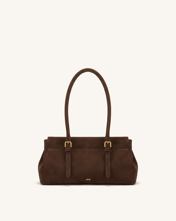 Brielle Faux Suede Tote - Brown