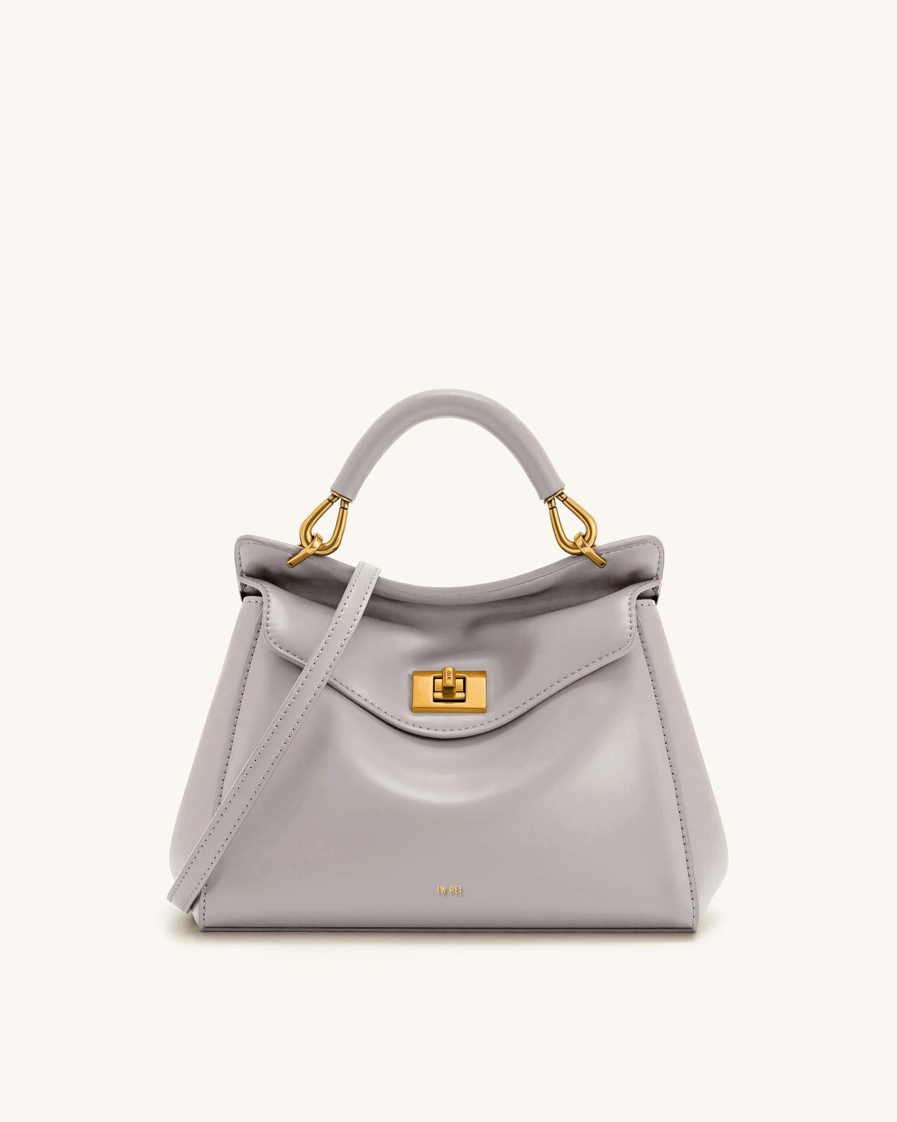 Lucia Classic Top Handle Bag - Light Gray