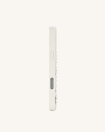 Pearl Swan Embellished Phone Case - White