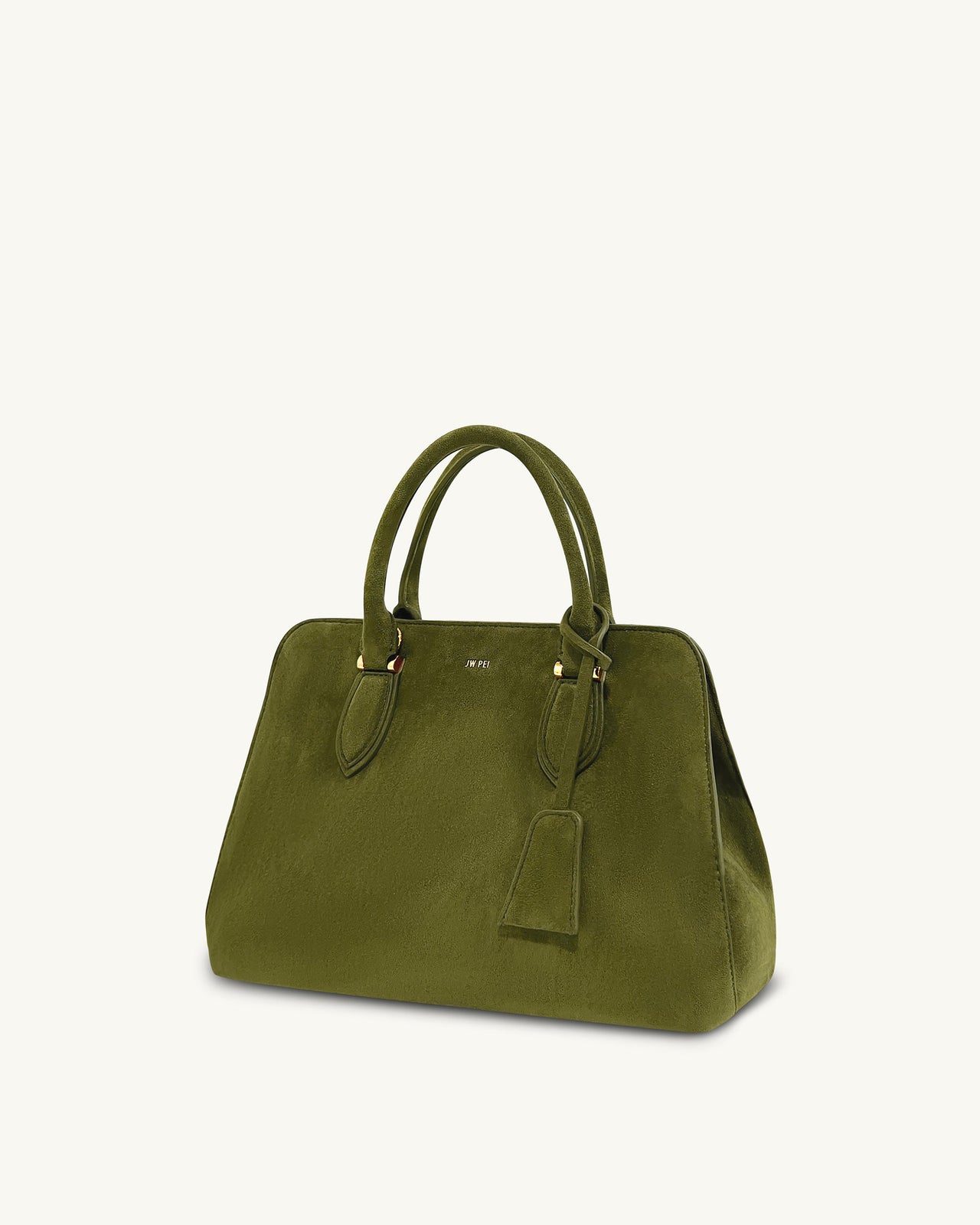 Lara Faux Suede Tote Bag - Dark Olive