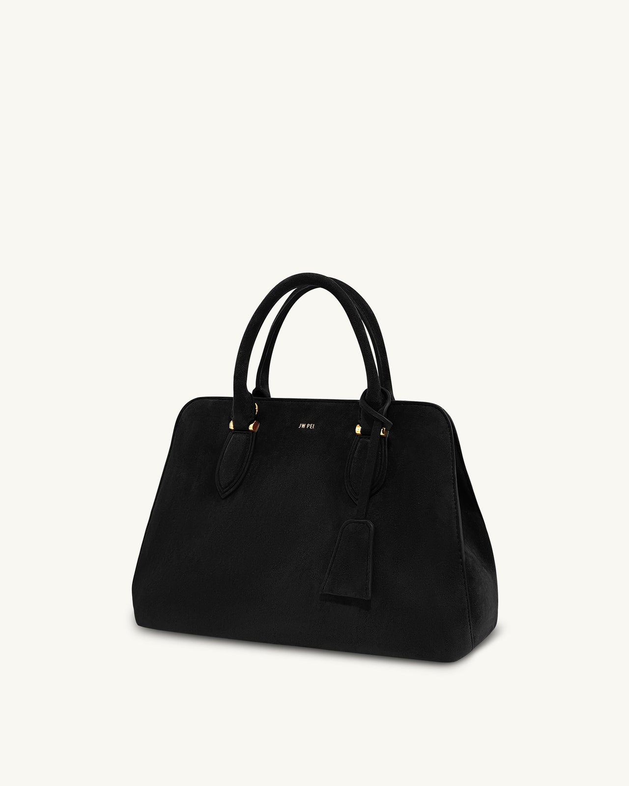 Lara Faux Suede Tote Bag - Black