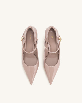 Thalina Patent Leather Pumps - Dusty Pink