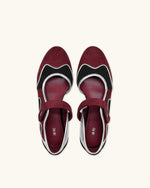 Zoe Mary Janes Flats – Burgundy Black