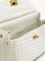 Lucia Classic Top Handle Woven Bag - White