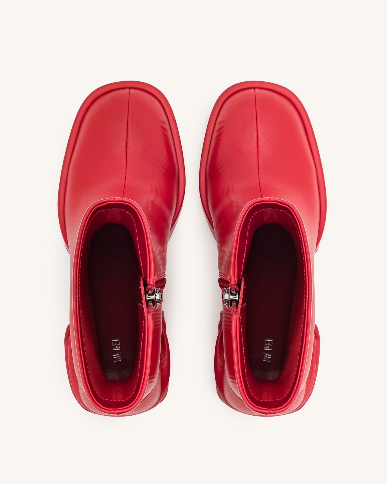 Saylor Round Toe Platform Ankle Boots Red JW PEI LATAM