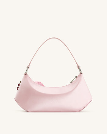 Lily Orchid Embroidered Shoulder Bag - Pink